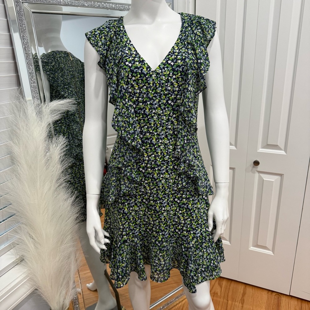 Michael Kors Green and Blue Floral Dress